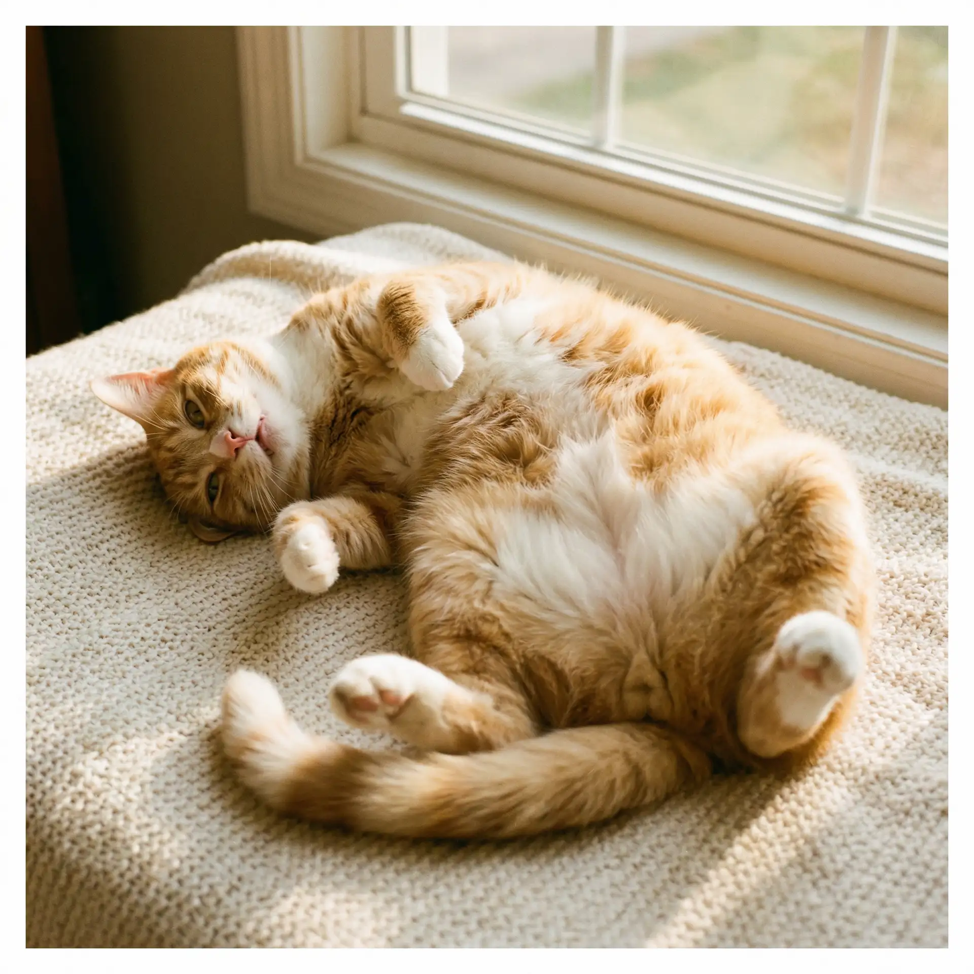 猫咪仰躺露出肚皮 - 色情直播